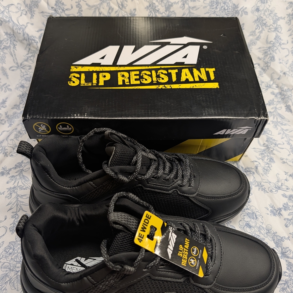 Brand New-Avia Black Slip Resistant Shoes
